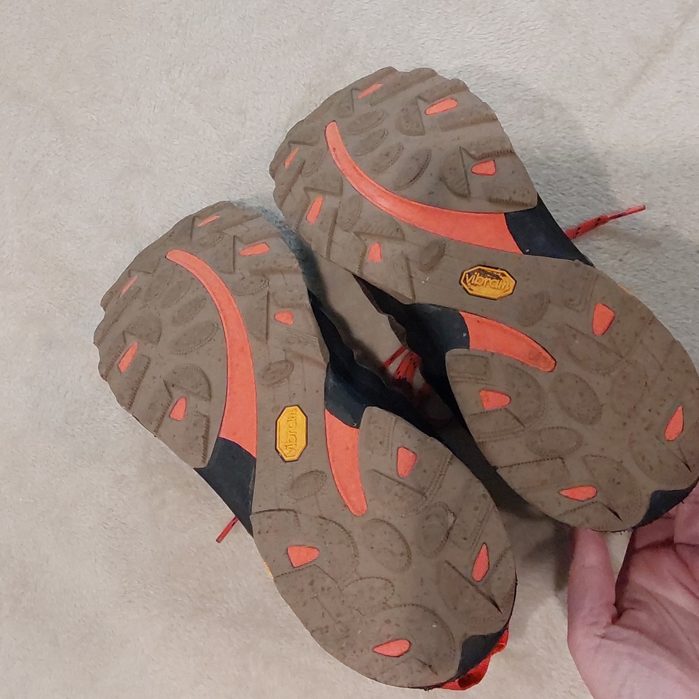 Merrell Men's Moab Speed hiking shoes black & brown with orange laces Sz 10.5 - Picture 11 of 11